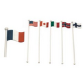 International Flag Plastic Swizzle Sticks, Cocktail Coffee Stirrers, 8" L
